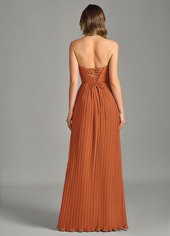 Azazie Becka Final Sale Cinnamon A-Line Strapless Chiffon Dress image2