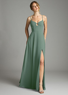 Azazie Audreana Final Sale Eucalyptus A-Line Sweetheart Neckline Chiffon Dress image1