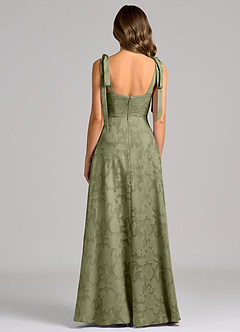 Azazie Debra Suknie dla druhen Linia A z kieszeniami Kwiatowe wypalenie Do ziemi Sukienka image6