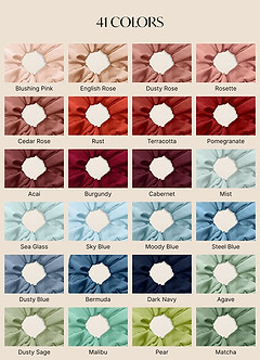 front Six-Piece Mixed Color Bridesmaid Stretch Satin Over Size Scrunchie Set