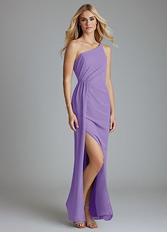 Azazie Sianni Sprzedaż ostateczna Osłona Jedno ramię Szyfon Do ziemi Sukienka image1