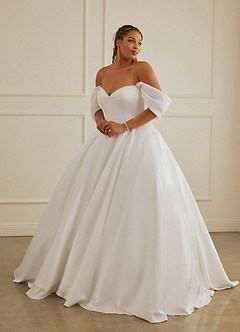 Christian Siriano Bridal for Azazie 2013 Wedding Dresses Drop Wasit Stretch Satin and Organza Ball Gown image11