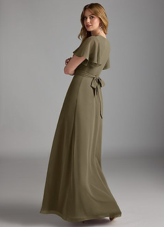 Azazie Zaniah Bridesmaid Dresses Willow Green A-Line Chiffon Dress image7