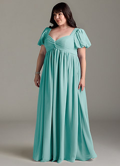Azazie Madisynn Maternity Bridesmaid Dresses Bow Chiffon Floor-Length Dress image8