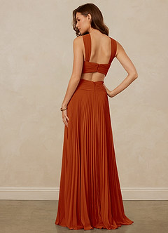 Christian Siriano Bridal for Azazie 1009 Brautjungfernkleider A-Linie Plissee Chiffon Kleid Paprika image4