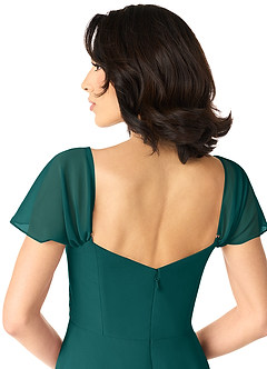 Azazie Tancie Bridesmaid Dresses Peacock A-Line Off the Shoulder Chiffon Convertible Dress image5