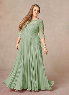 Azazie Corinne Mother of the Bride Dresses Dusty Sage A-Line Sequins Chiffon Dress image10
