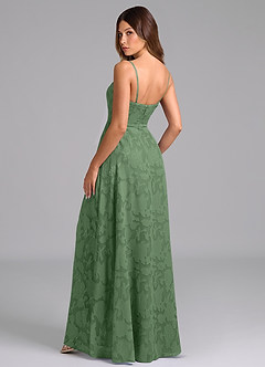 Azazie Wren Bridesmaid Dresses Eucalyptus A-Line Strapless Floral Burnout Dress image4