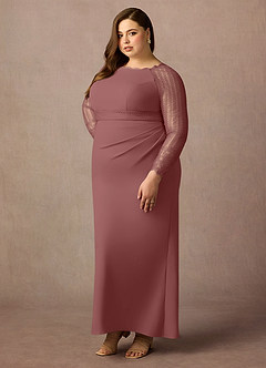 Azazie Peggy Mother of the Bride Dresses Desert Rose Sheath Lace Dress image10