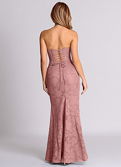 Azazie Sorrel Robes de demoiselle d'honneur Robe Sirène Convertible en Blumen-Burnout Corset Rose Poussiéreuse image2