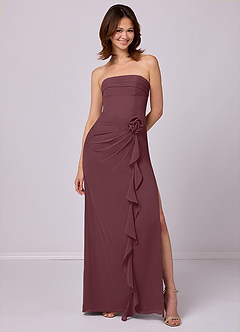 Barbie ♥ Azazie Bridesmaid Dresses Sangria Sheath Strapless Chiffon Convertible Dress image1