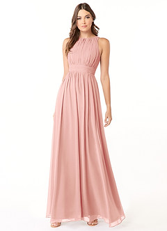 Azazie Luz Bridesmaid Dresses Rosette A-Line Lace Chiffon Dress image5
