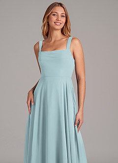 Azazie Shaude Bridesmaid Dresses Mist A-Line Pleated Chiffon Dress image5