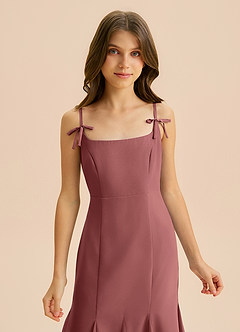 Azazie Evey Junior Amethyst Mermaid Pleated Chiffon Dress image6