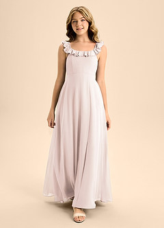 Azazie Callie Junior Rose Petal A-Line Ruched Chiffon Dress image4