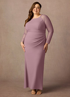 Azazie Peggy Abiti per la Madre della Sposa Abito Tubino in Pizzo Rosa Polverosa image7