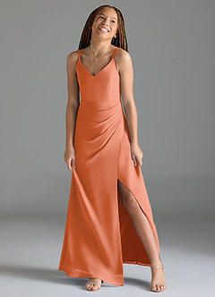 Azazie Leo Junior Sunset Mermaid Pleated Chiffon Dress image4