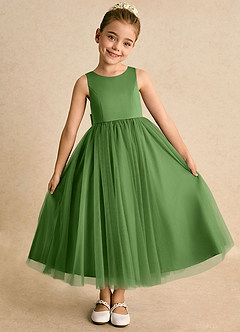 Azazie Solia Robe Demoiselle D'honneur Fillette Robe Princesse en Tulle Arc Basilic image5
