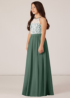 Azazie Fahari Junior A-Linie Spitze Chiffon Kleid Seemoos image3