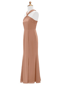 Azazie Rue Junior Robe Sirène en Mousseline de soie Fente Latérale Champagne Rosé image8