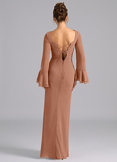 Azazie Leone Brautjungfernkleider Meerjungfrau-Linie Korsett Chiffon Kleid Bronzer image6