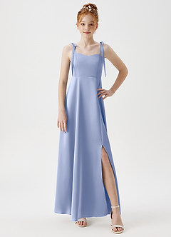 Azazie Rosey Junior Robe Trapèze en Satin extensible Encolure en Forme de Cœur Eis image5
