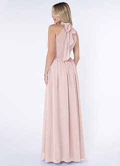 Azazie Iman Bridesmaid Dresses Blushing Pink A-Line A-Line Ruched Chiffon Dress image5