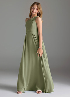 Azazie Dallas Junior Dark Navy A-Line Pleated Chiffon Dress image4