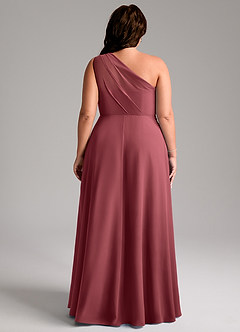 Azazie Phaedra Brautjungfernkleider A-Linie One-Shoulder Chiffon Kleid Merlot image10