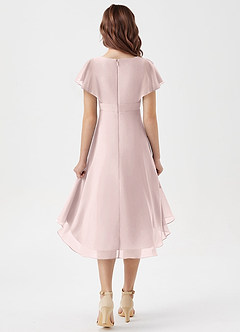 Azazie Graciela Junior Blushing Pink A-Line Pleated Chiffon Dress image2