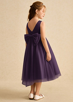 Azazie Winnie Robe Demoiselle D'honneur Fillette Robe Princesse en Tulle Arc Prune image3