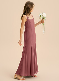 Azazie Evey Junior Amethyst Mermaid Pleated Chiffon Dress image5