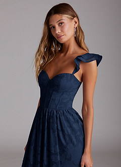 Evelyn Navy Corset Maxi Dress image4