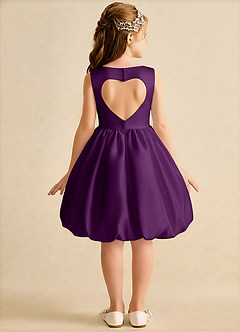 Azazie Nirvana Robe Demoiselle D'honneur Fillette Robe Princesse en Mat Satiné Rayé Grain De Raisin image1