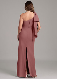 Azazie Capri Abiti da Damigella Abito A-Line in Chiffon Monospalla Rosa Del Deserto image2