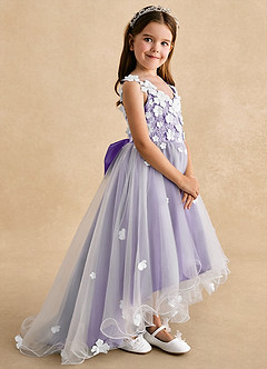 Azazie Celia Flower Girl Dresses Tahiti A-Line Lace Tulle Dress image3