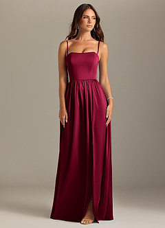 Azazie Calianna Bridesmaid Dresses Burgundy A-Line Off the Shoulder Stretch Satin Convertible Dress image8