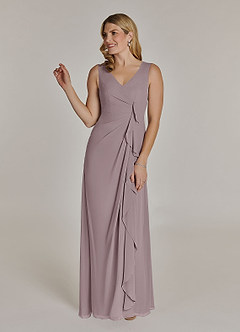 Azazie Manuella Abiti per la Madre della Sposa Abito A-Line in Chiffon con Scollo a V a Pieghe Dusk image4