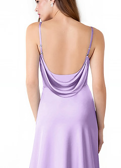 Azazie Alaija Bridesmaid Dresses Lilac Mermaid Side Slit Stretch Satin Dress image6