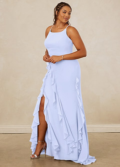 Christian Siriano Bridal for Azazie 1006 Robes de demoiselle d'honneur Robe Sirène en Mousseline de soie Rayé Lavande image11