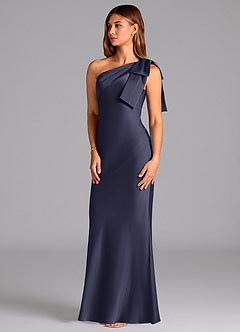 Azazie Yuanna Brudtärnklänningar Klänning av Sjöjungfru i Stretch Satin One-shoulder Stormig image4
