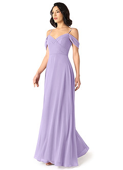 Azazie Tancie Jurken voor bruidsmeisjes Converteerbaar Jurk van Chiffon met A-Lijn Off the Shoulder Lila image3