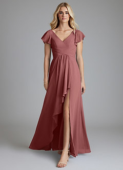 Azazie Omari Bridesmaid Dresses Amethyst A-Line Chiffon Dress image3