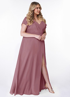 Azazie Rylee Bridesmaid Dresses A-Line Pleated Chiffon Floor-Length Dress image8