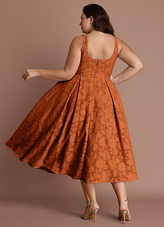 Amalie Rust A-line Midi Dress image2