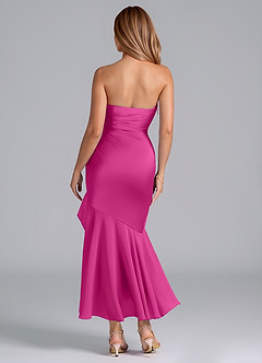 Azazie Danie Venta Final Vestido de Fucsia de Gasa de Corte Recto con Sin tirantes image6