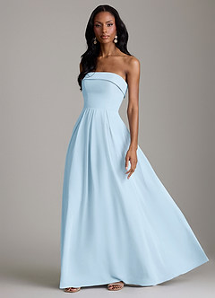 Azazie Lucienne Bridesmaid Dresses Sky Blue A-Line Strapless Chiffon Convertible Dress image5