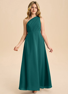 Azazie Phaedra Junior Linia A Pofałdowany Szyfon Długość podłogi Młodsza druhna Sukienka image7