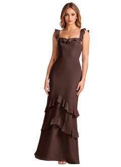 Azazie Marilynn Venta Final Vestido de Ganache de Gasa de Corte Sirena con Vestidos sin tirantes image1