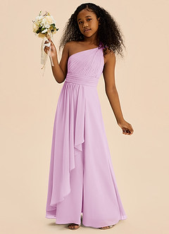 Azazie Skye Junior Candy Pink A-Line Pleated Chiffon Dress image3